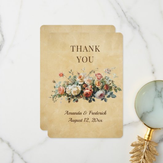 Rustieke boho bloemstuk  bedankkaart (Voorkant / Achterkant in situ)