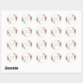 Rustieke Boho Blush Burgundy Eucalyptus Bedankt Ronde Sticker (Vel)