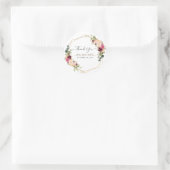 Rustieke Boho Blush Burgundy Eucalyptus Bedankt Ronde Sticker (Tas)