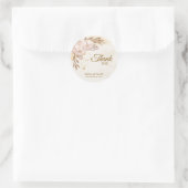 Rustieke Boho Blush Orchidee & Goud Waterverf Ronde Sticker (Tas)