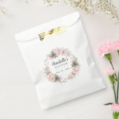 Rustieke Boho Blush Roze Rose Bloemen Doop Bedankzakje (Gezegeld)