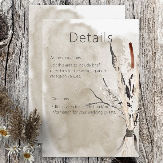 Rustieke Boho Boeket Moderne Details Kaart