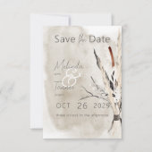 Rustieke Boho Boeket Moderne Trouw Save The Date (Voorkant)