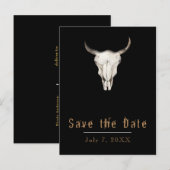 Rustieke Boho Boheemse Koe Stier Save the Date Aankondigingskaart (Voorkant / Achterkant)