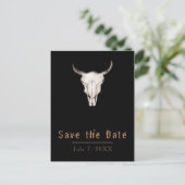 Rustieke Boho Boheemse Koe Stier Save the Date Aankondigingskaart (Staand voorkant)