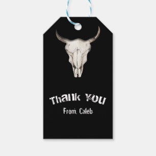 Rustieke Boho Boheemse Koe Stier Verjaardagsfeest Cadeaulabel