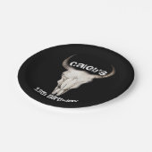 Rustieke Boho Boheemse Koe Stier Verjaardagsfeestj Papieren Bordje (Gekanteld)