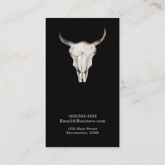 Rustieke Boho Bohemian Koe Bull Country Western Visitekaartje (Achterkant)