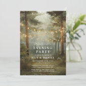 Rustieke Boho Bos Foto Bruiloft Avondfeest Kaart (Staand voorkant)