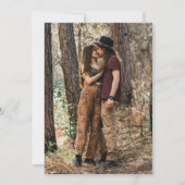 Rustieke Boho Bos Slingerlichten Foto Bruiloft Save The Date (Achterkant)