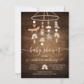 Rustieke Boho Bosdieren Mobiele Baby Shower Kaart (Voorkant)