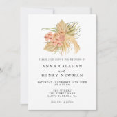 Rustieke Boho Botanische Bloem Huwelijk Kaart (Voorkant)