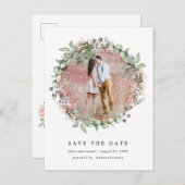 Rustieke Boho Botanische Bruiloft Save the Date Aankondigingskaart (Voorkant / Achterkant)
