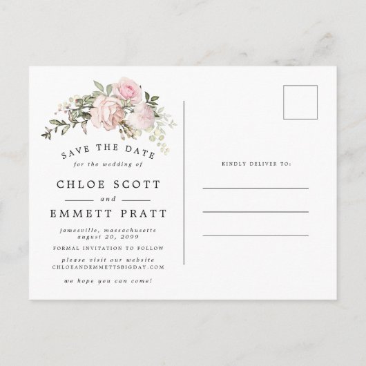 Rustieke Boho Botanische Bruiloft Save the Date Aankondigingskaart (Achterkant)