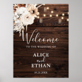 Rustieke Boho Botanische Bruiloft Welkomstbord Poster (Voorkant)