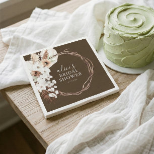 Rustieke Boho Botanische Bruiloftsborrel Servet