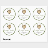 Rustieke Boho Botanische Kerst Cadeaubon Ronde Sti Sticker (Vel)
