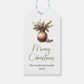Rustieke Boho Botanische Kerstcadeaubijsluiter voo Cadeaulabel (Voorkant)