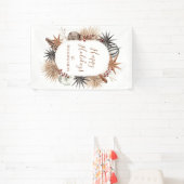 Rustieke Boho Botanische Kerstvakantie Spandoek (Insitu)