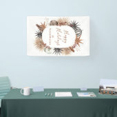 Rustieke Boho Botanische Kerstvakantie Spandoek (Beurs)