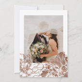 Rustieke Boho Botanische Mocha Bruine bruiloft Bedankkaart (Achterkant)