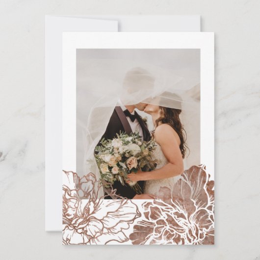 Rustieke Boho Botanische Mocha Bruine bruiloft Bedankkaart (Achterkant)