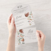 Rustieke Boho Botanische Script Trouw Uitnodiging (Afscheurbaar)