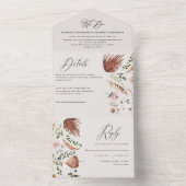Rustieke Boho Botanische Script Trouw Uitnodiging (Binnen)