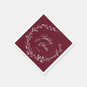 Rustieke Boho Bourgogne Wildflower Botanische brui Servet (Hoek)