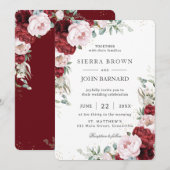 Rustieke Boho Bourgondië Blush Pioenen Bloemen Kaart (Voorkant / Achterkant)