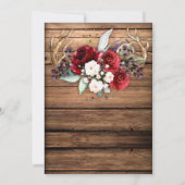 Rustieke Boho Bourgondië & Witte Rozen gewei bruil Kaart (Achterkant)