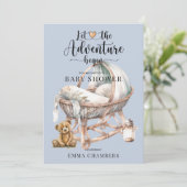 Rustieke Boho Boy Baby shower kinderkamer Wieg Kaart (Staand voorkant)