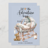 Rustieke Boho Boy Baby shower kinderkamer Wieg Kaart (Voorkant / Achterkant)