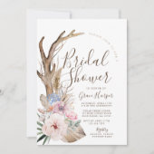 Rustieke Boho bruids douche uitnodiging (Voorkant)