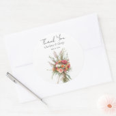 Rustieke Boho Bruidsboeket Bloem Bruidsfavoriet Ronde Sticker (Envelop)