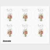 Rustieke Boho Bruidsboeket Bloem Bruidsfavoriet Ronde Sticker (Vel)