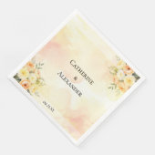 Rustieke Boho Bruiloft Aquarelrozen Servet (Hoek)