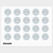 Rustieke Boho bruiloft | Blauw Ronde Sticker (Vel)
