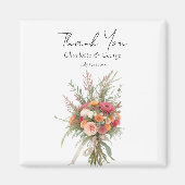 Rustieke Boho bruiloft boeket bloem bruiloft gunst Magneet (Voorkant)