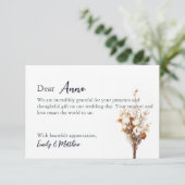 Rustieke Boho bruiloft dank u kaart (Staand voorkant)