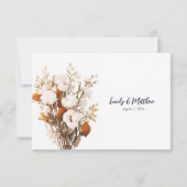 Rustieke Boho bruiloft dank u kaart (Achterkant)