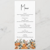 Rustieke Boho bruiloft Herfst Winter Menu kaart (Voorkant)