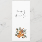 Rustieke Boho bruiloft Herfst Winter Menu kaart (Achterkant)