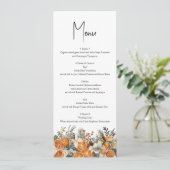 Rustieke Boho bruiloft Herfst Winter Menu kaart (Staand voorkant)