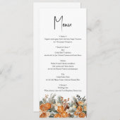 Rustieke Boho bruiloft Herfst Winter Menu kaart (Voorkant / Achterkant)