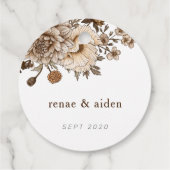 Rustieke Boho bruiloft labels, bruine vintage Bedankjes Labels (Achterkant)