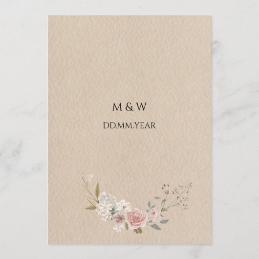  rustieke boho bruiloft menu (Achterkant)