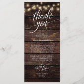 Rustieke Boho bruiloft receptie Dank u kaart (Voorkant)