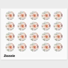 Rustieke Boho bruiloft - Waterverf Bloemen Ronde Sticker