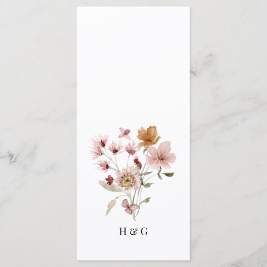 Rustieke Boho Bruiloftsmenu Menu (Achterkant)